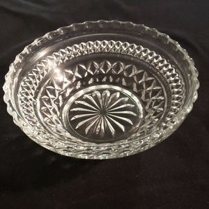 Small round clear glass dish